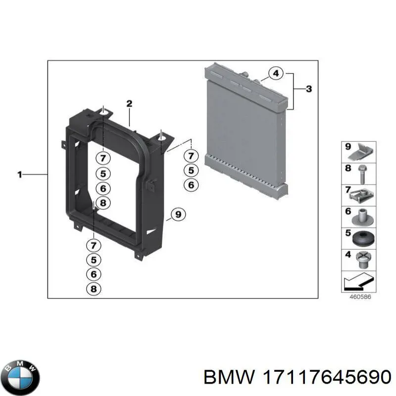 17117645690 BMW radiador, refrigeración del motor adicional