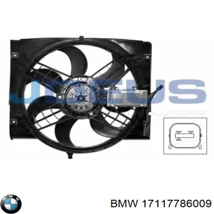 17117786009 BMW difusor de radiador, ventilador de refrigeración, condensador del aire acondicionado, completo con motor y rodete