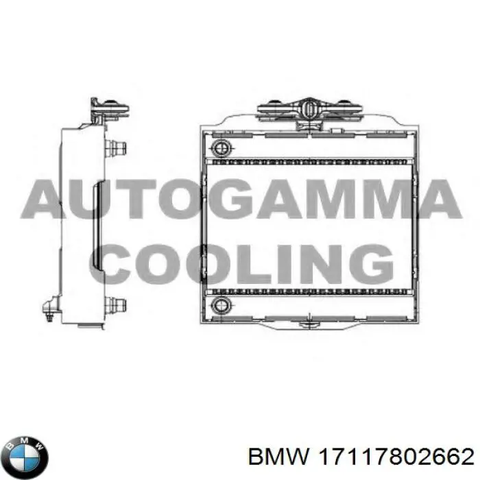 Radiador de refrigeración del motor derecho 17117802662 BMW