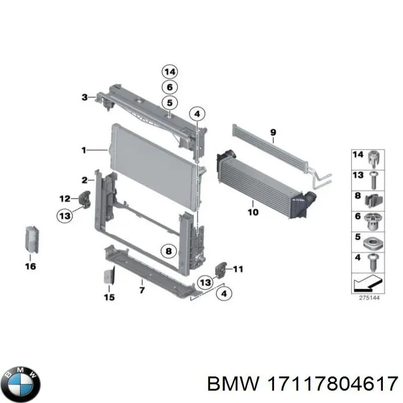 Comprar 17117804617 BMW Soporte de radiador