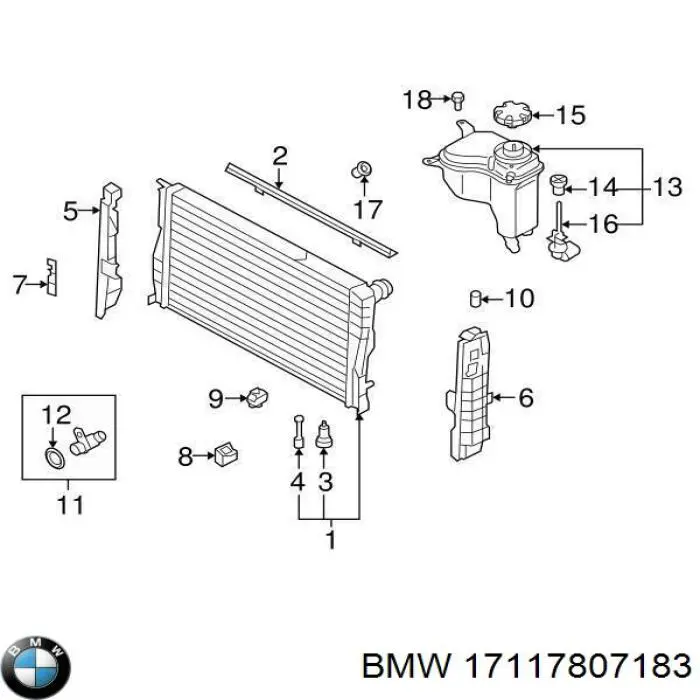 Soporte superior del radiador BMW 17117807183 precio, desde 29,06 EUR