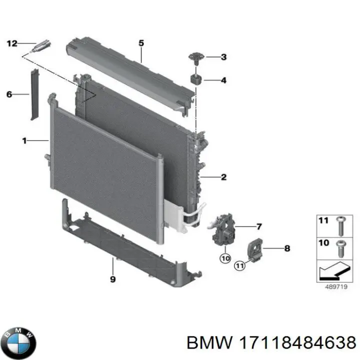 17118484638 BMW radiador refrigeración del motor