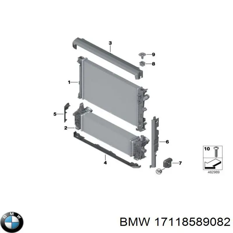 17118589082 BMW Deflector de aire superior del radiador