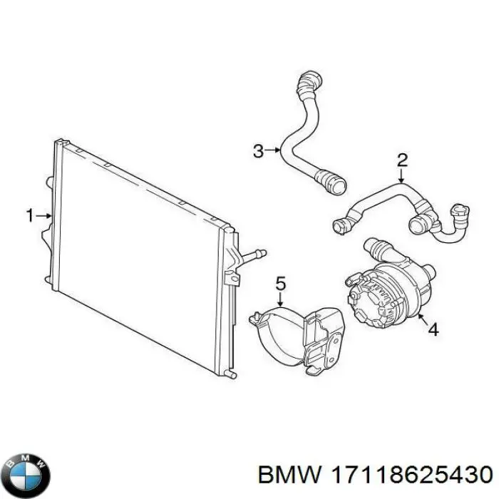 17118625430 BMW Radiador adicional de refrigeración del motor