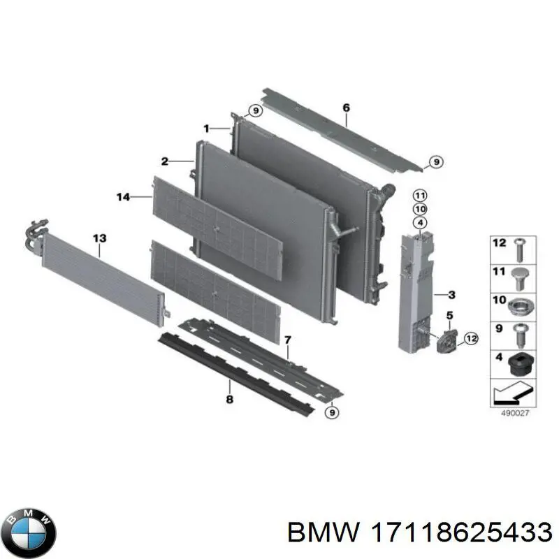 Deflector de aire inferior del radiador BMW 17118625433 precio, desde 37,08 EUR