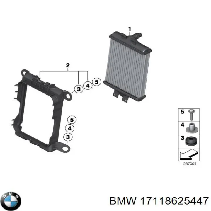 Radiador de refrigeración del motor izquierdo 17118625447 BMW