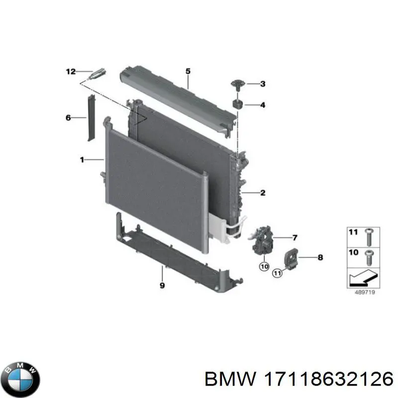 17118632126 BMW soporte inferior del radiador