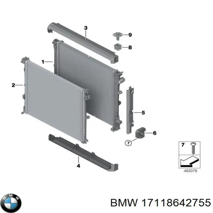 Deflector de aire superior del radiador BMW 17118642755 precio, desde 58,08 EUR