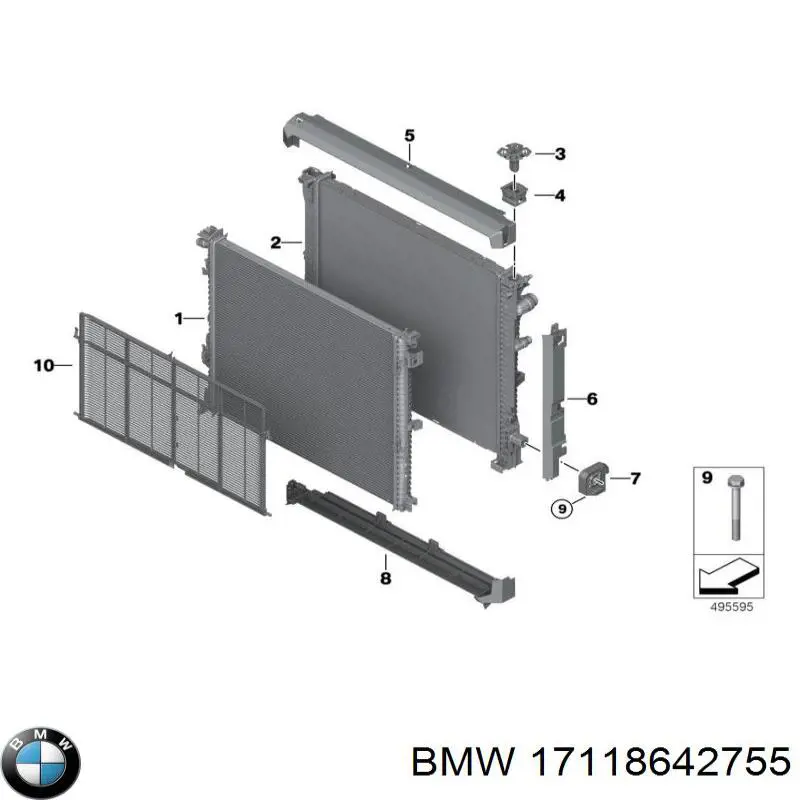 Comprar 17118642755 BMW Deflector de aire superior del radiador