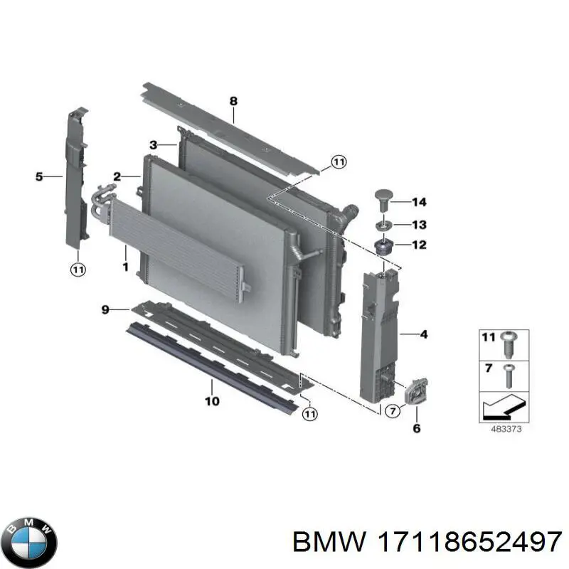 17118652497 BMW Refrigeración del motor