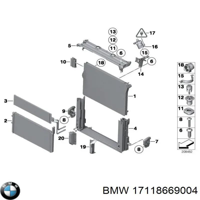 17118669004 BMW radiador