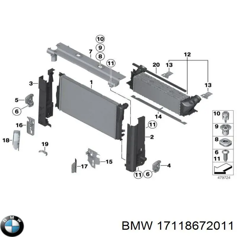 17118672011 BMW radiador