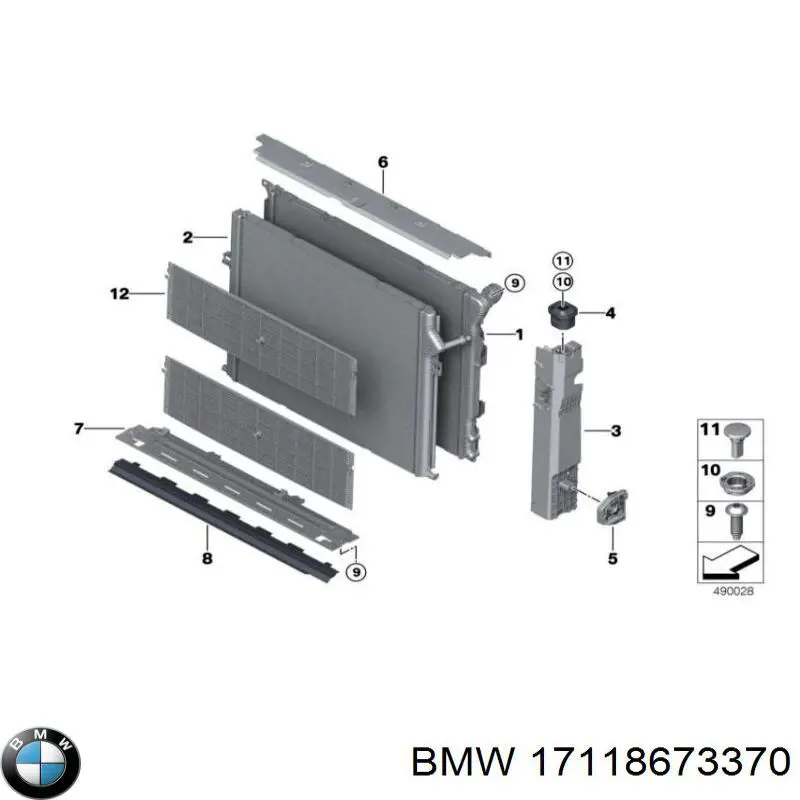 17118673370 BMW radiador refrigeración del motor