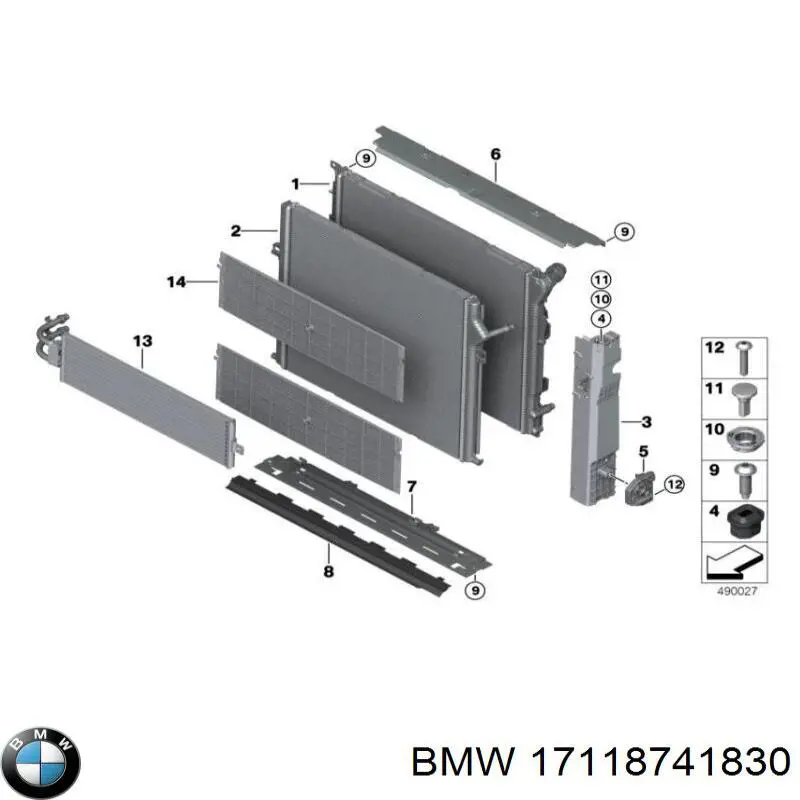 17118741830 BMW radiador refrigeración del motor