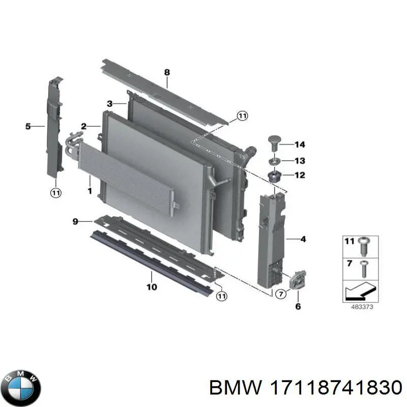 Comprar 17118741830 BMW Radiador adicional de refrigeración del motor