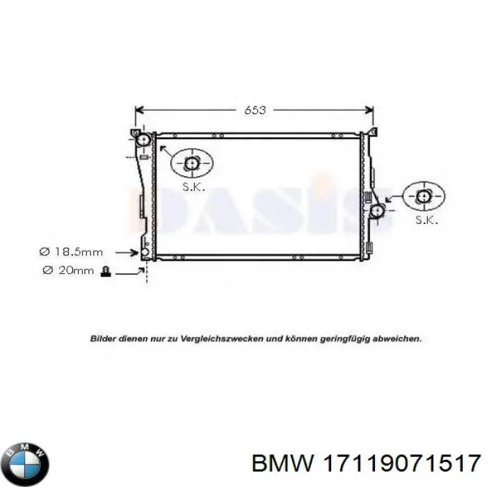 17119071517 BMW radiador refrigeración del motor