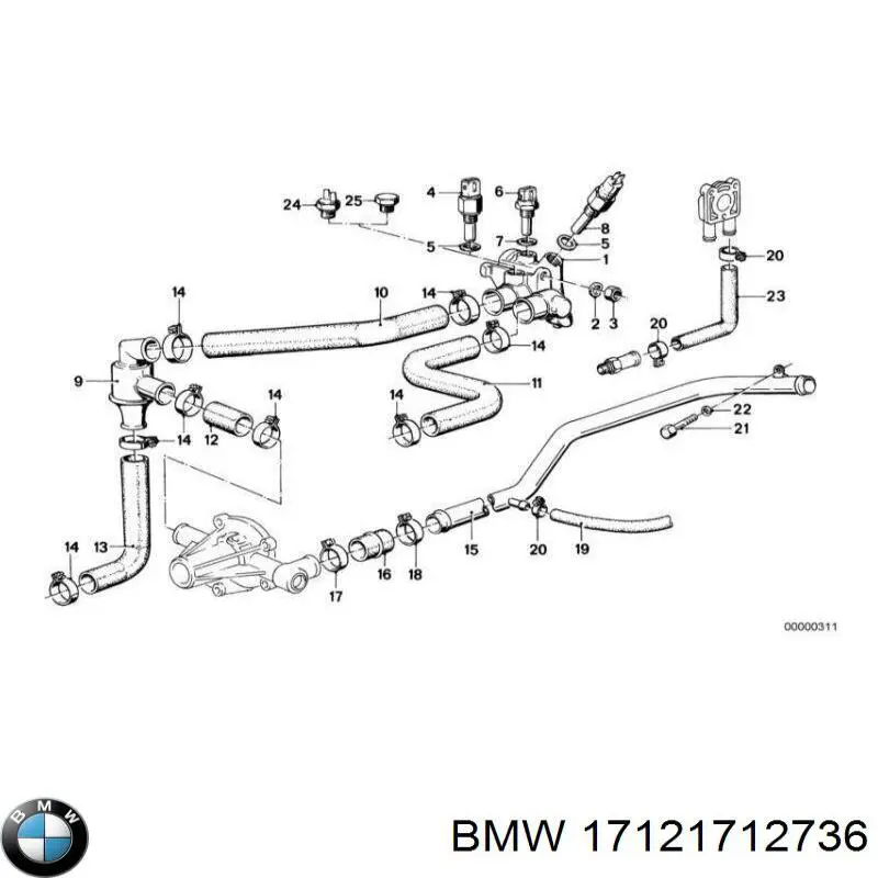 17121712736 BMW Manguera de refrigeración