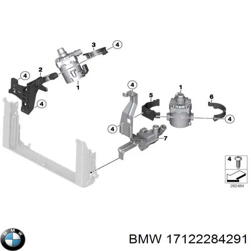 17122284291 BMW Bomba de agua eléctrica auxiliar