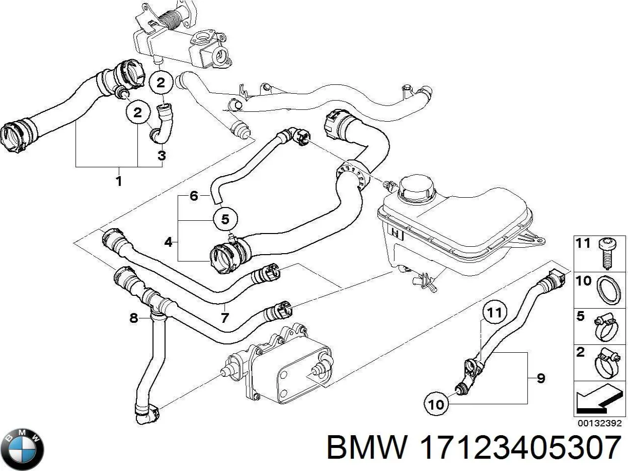 Manguera inferior del radiador BMW 17123405307 precio, desde 58,75 EUR