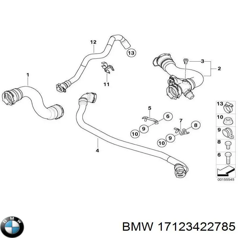 Manguera superior del radiador BMW 17123422785 precio, desde 39,16 EUR