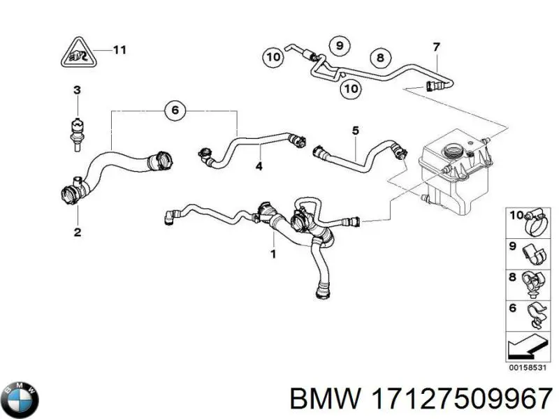 Manguito de líquido refrigerante BMW 17127509967 precio, desde 21,52 EUR