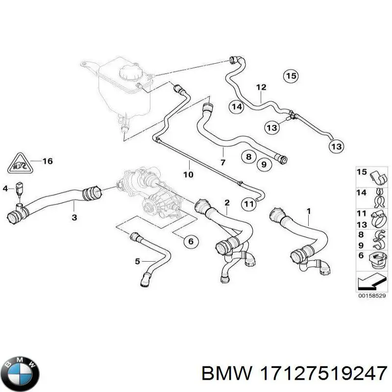 Manguera superior del depósito de expansión BMW 17127519247 precio, desde 30,30 EUR