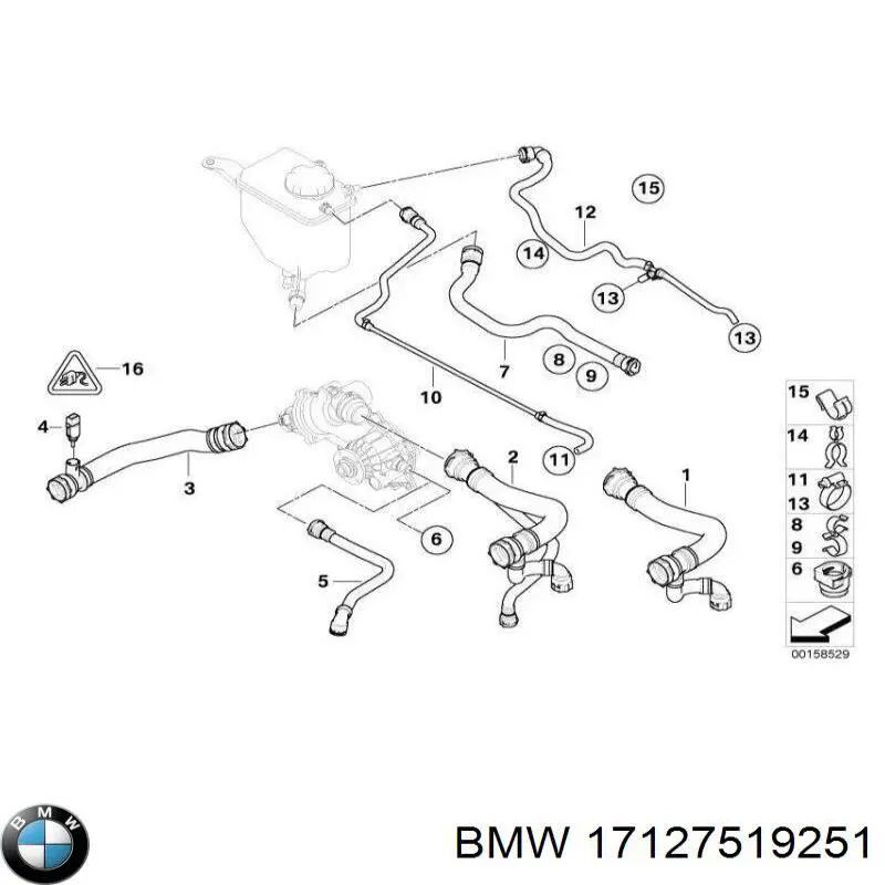 17127519251 BMW manguera de refrigeración