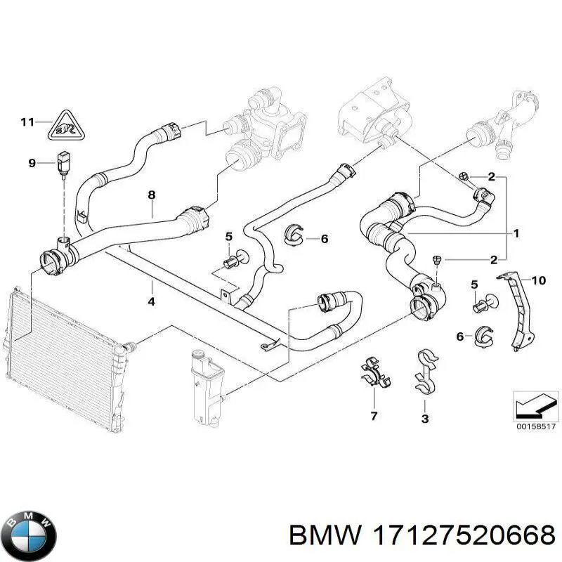 Comprar 17127520668 BMW Manguera superior del radiador