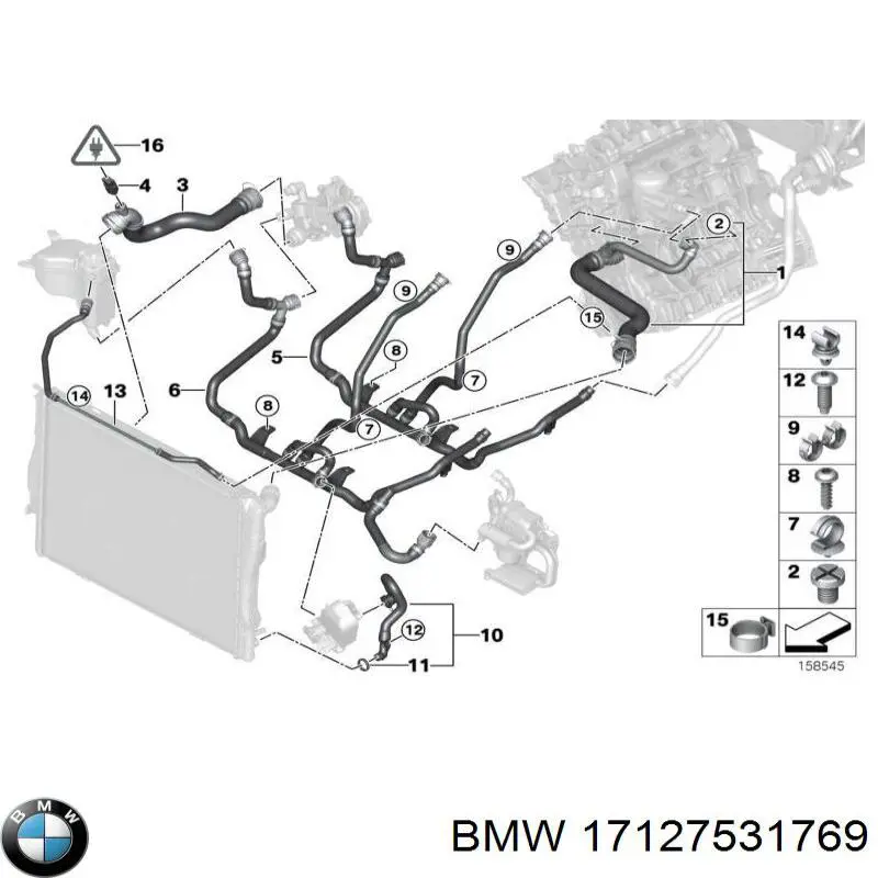 Comprar 17127531769 BMW Manguera inferior del radiador