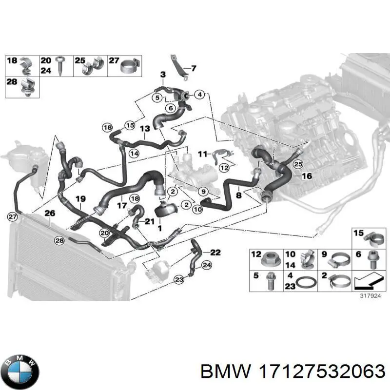 17127532063 BMW Manguera de refrigeración