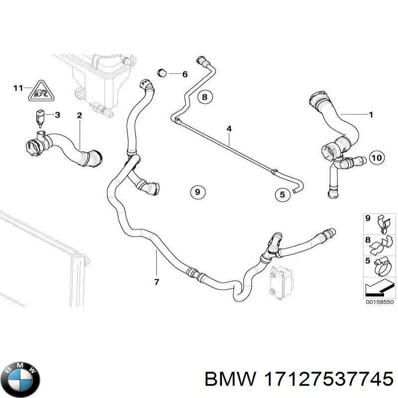 17127537745 BMW manguera (conducto del sistema de refrigeración)