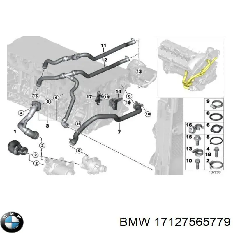 Válvula PCV BMW 17127565779 precio, desde 68,80 EUR