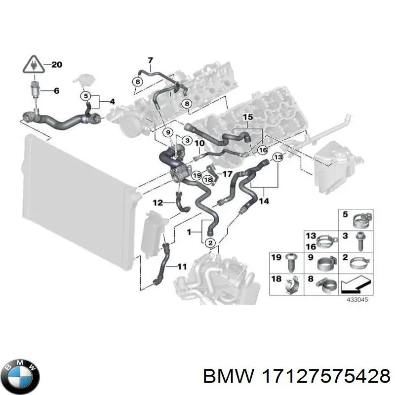 17127575428 BMW manguera (conducto del sistema de refrigeración)