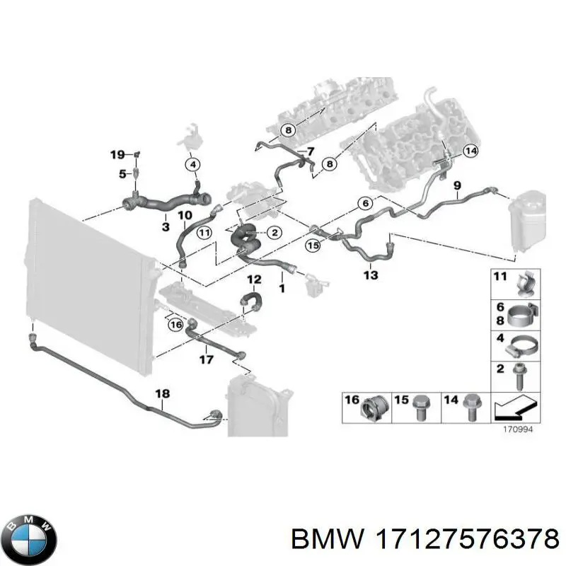 Manguera refrigerante para radiador inferiora BMW X6 (E72)