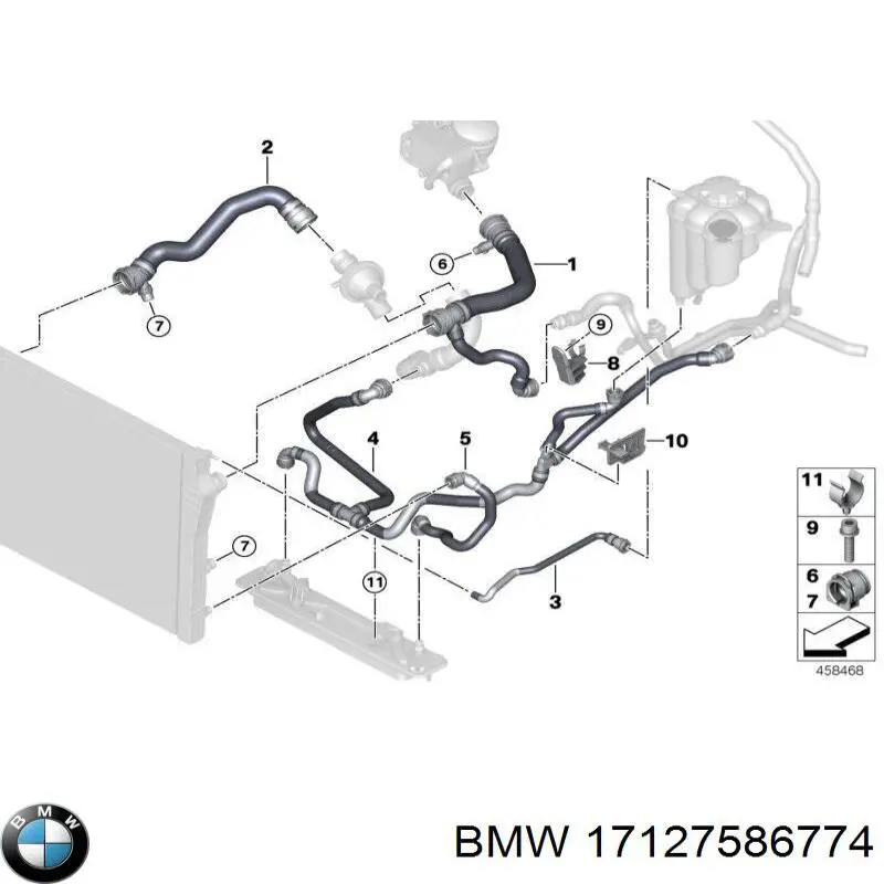 Comprar 17127586774 BMW Manguera superior del radiador