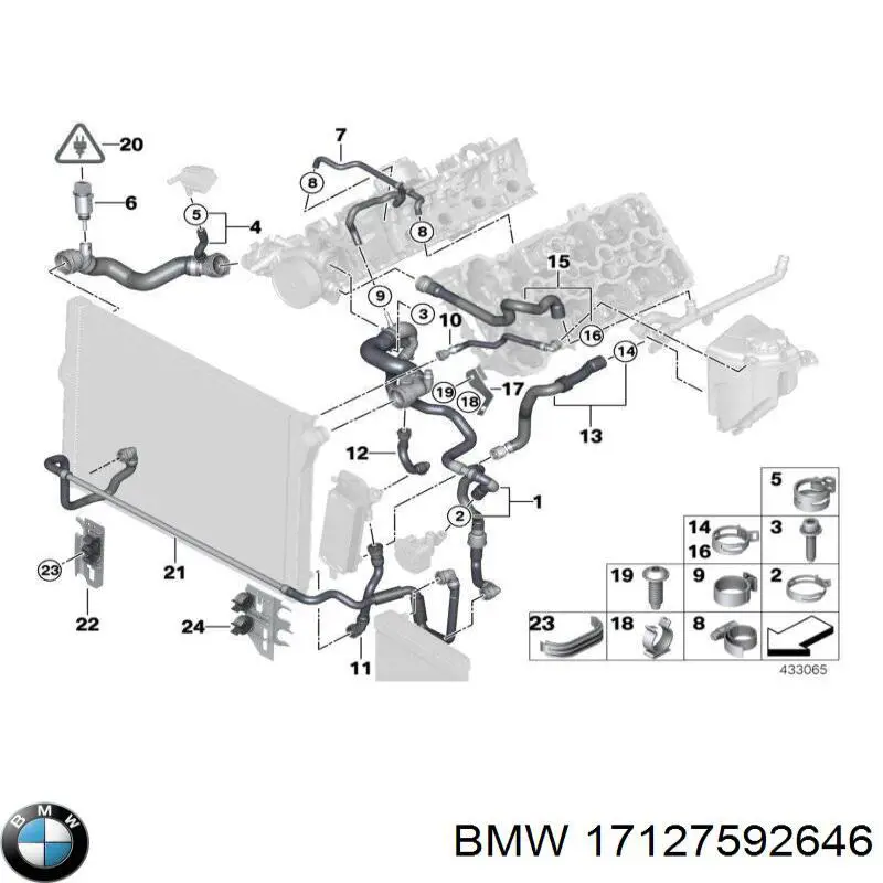 17127592646 BMW manguera de refrigeración