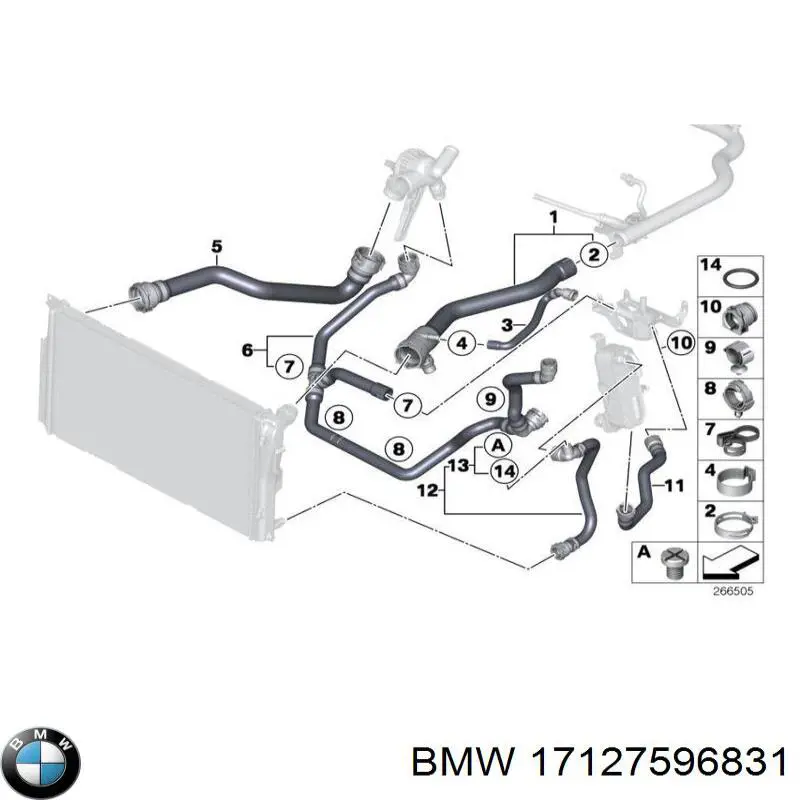 Conducto refrigerante, bomba de agua, de tubo de agua a refrigerador aceite para BMW 2 (F23)
