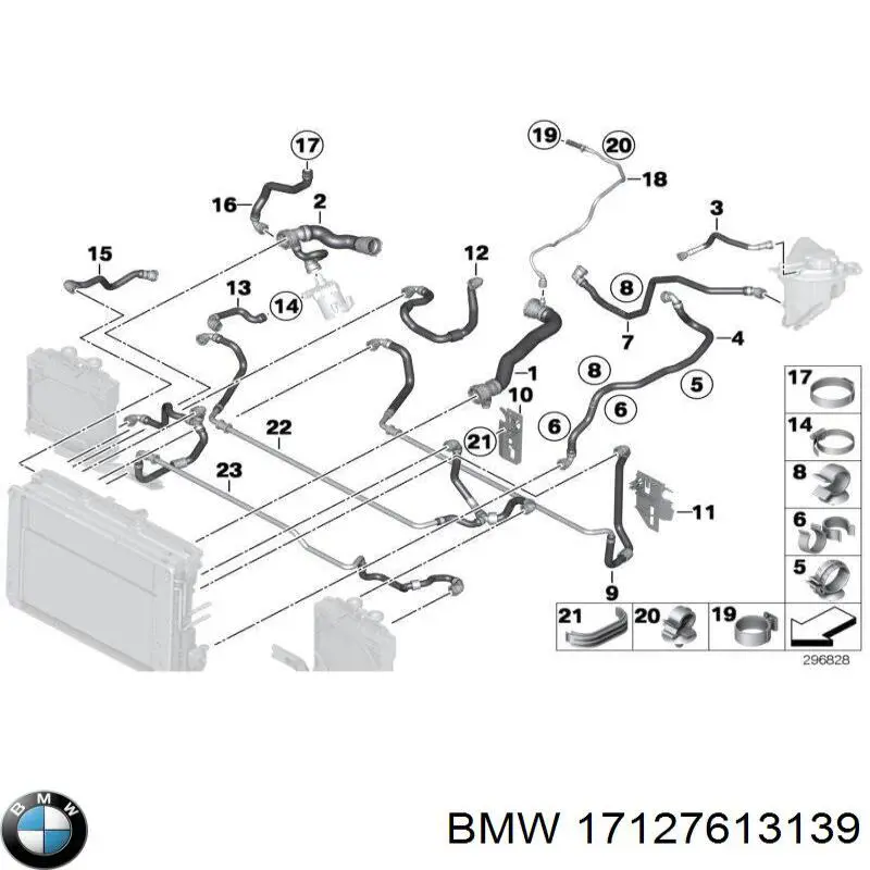 17127613139 BMW clips de fijación de pasaruedas de aleta delantera