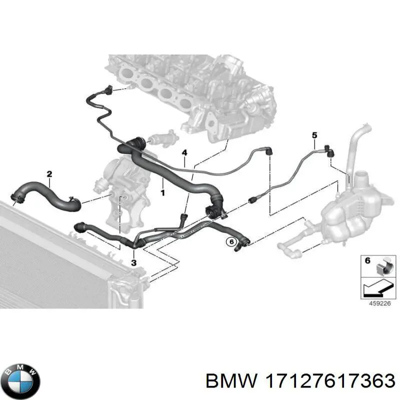 Comprar 17127617363 BMW Manguera superior del radiador
