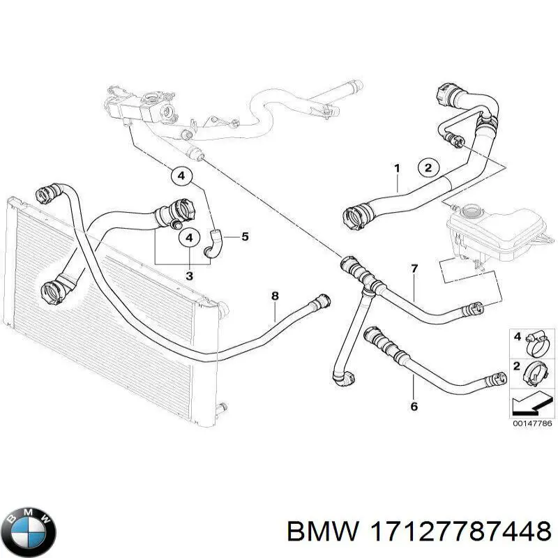 Comprar 17127787448 BMW Manguera superior del radiador