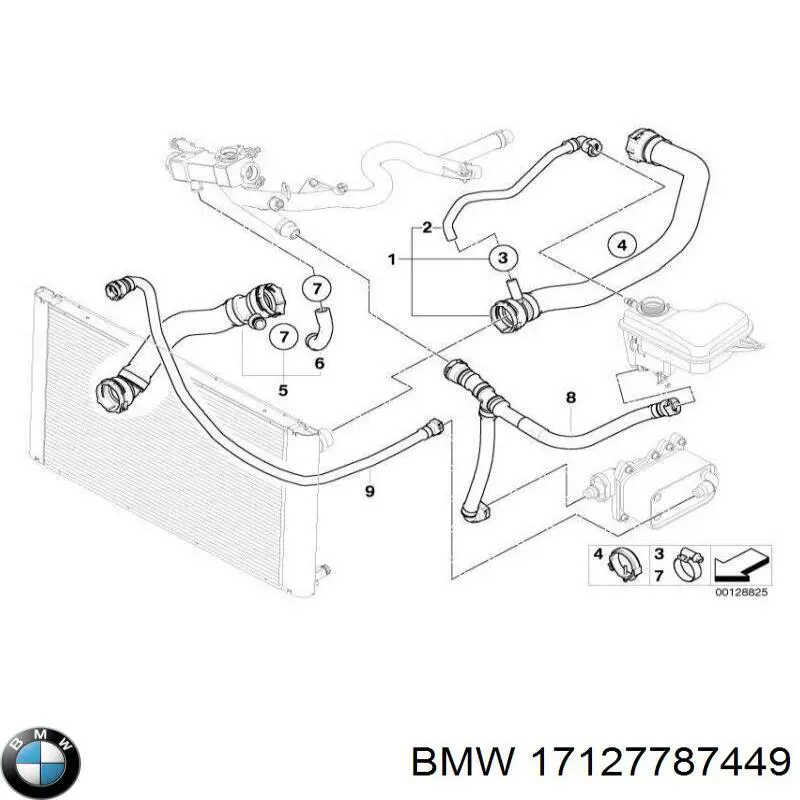 17127787449 BMW tubería de radiador arriba