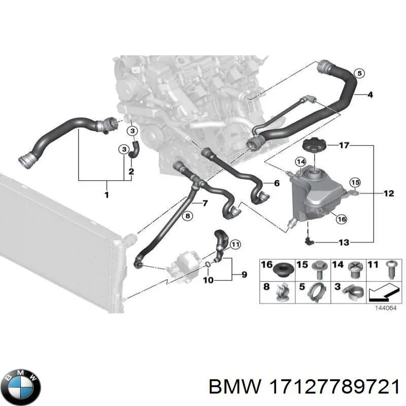 Comprar 17127789721 BMW Manguera inferior del radiador