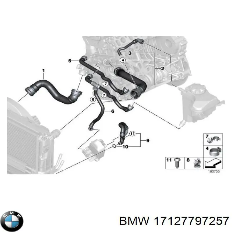 Comprar 17127797257 BMW Manguera superior del radiador