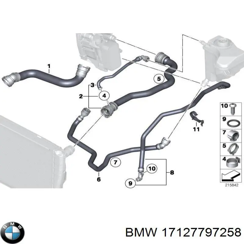 Manguera inferior del radiador BMW 17127797258 precio, desde 37,75 EUR