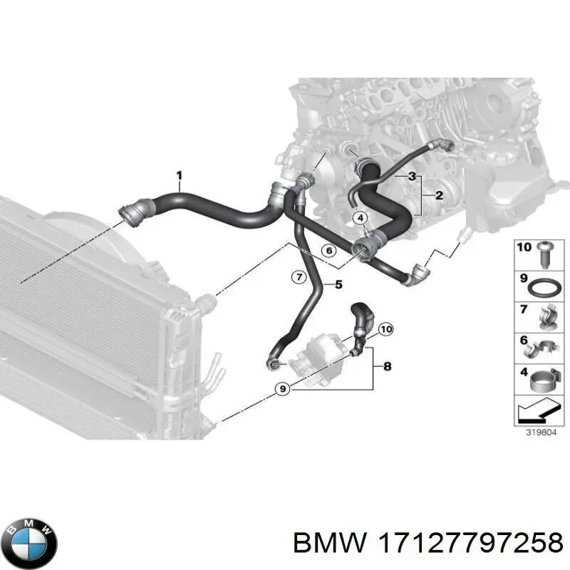 Comprar 17127797258 BMW Manguera inferior del radiador