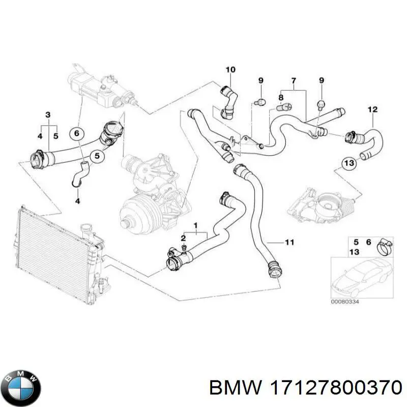 Manguera inferior del radiador BMW 17127800370 precio, desde 27,98 EUR