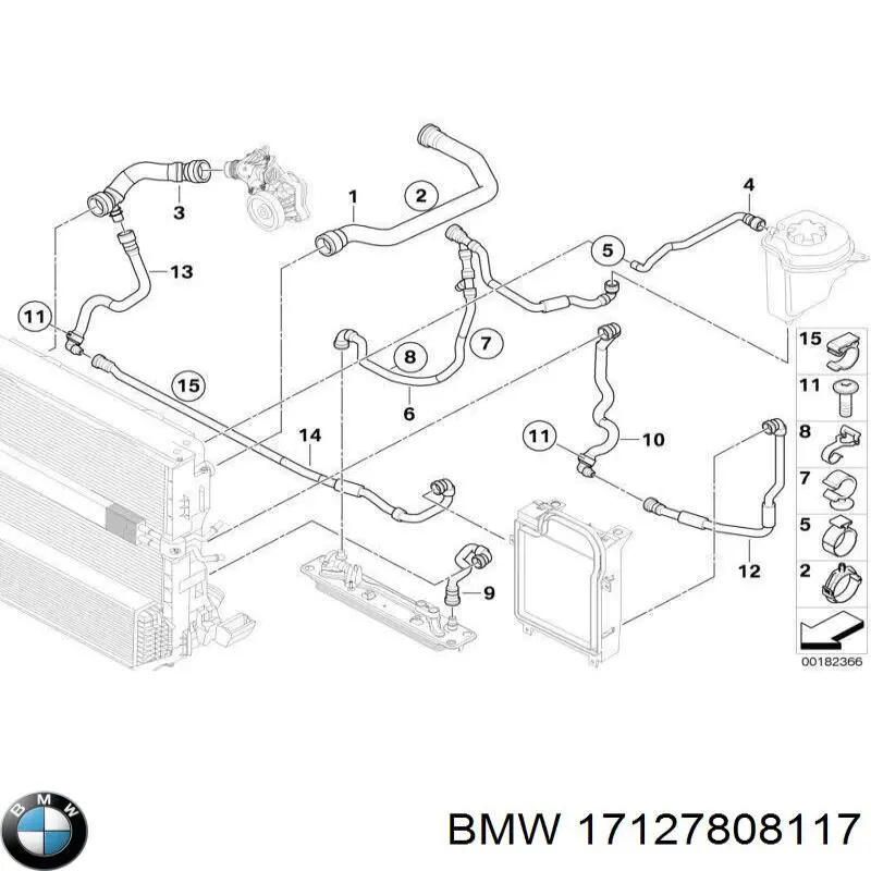 17127808117 BMW tubería de radiador arriba