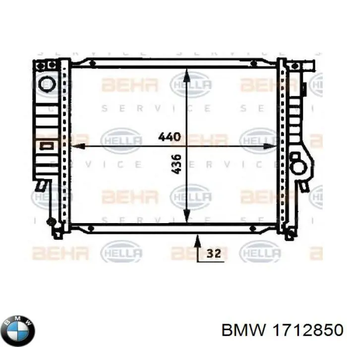 1712850 BMW radiador refrigeración del motor