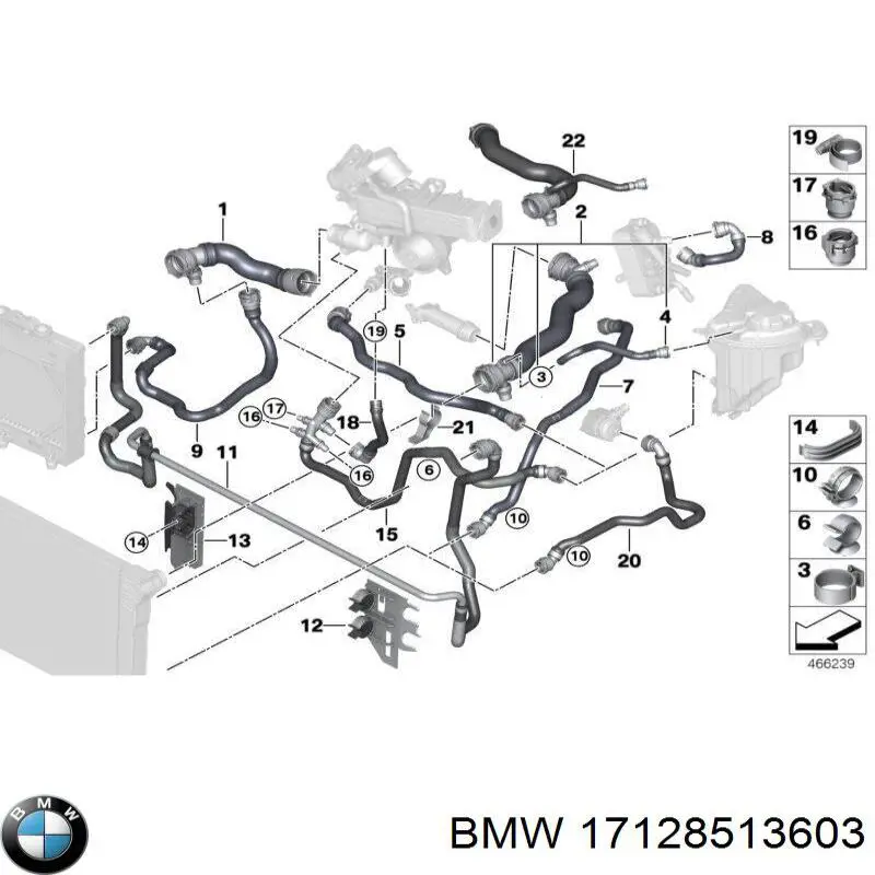 17127811982 BMW manguera (conducto del sistema de refrigeración)