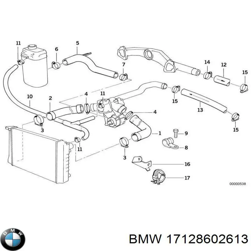 Comprar 17128602613 BMW Manguera inferior del radiador